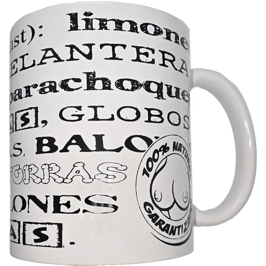 Diablo Picante - Caneca Branca com Sinônimos de Peitos 370 ml