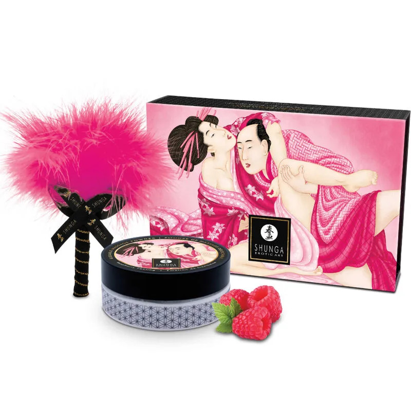Shunga - Kit de Pó de Massagem Comestível Framboesa