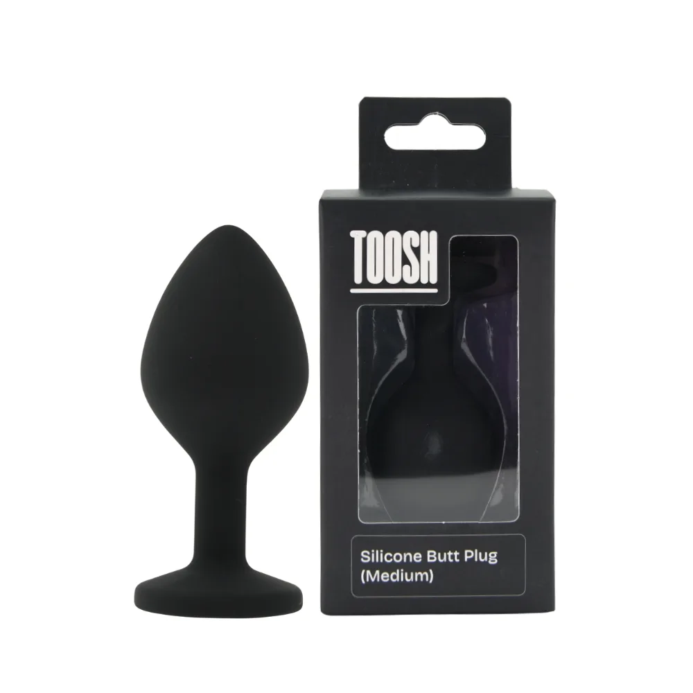 Toosh Plug Anal de Silicone Preto Médio