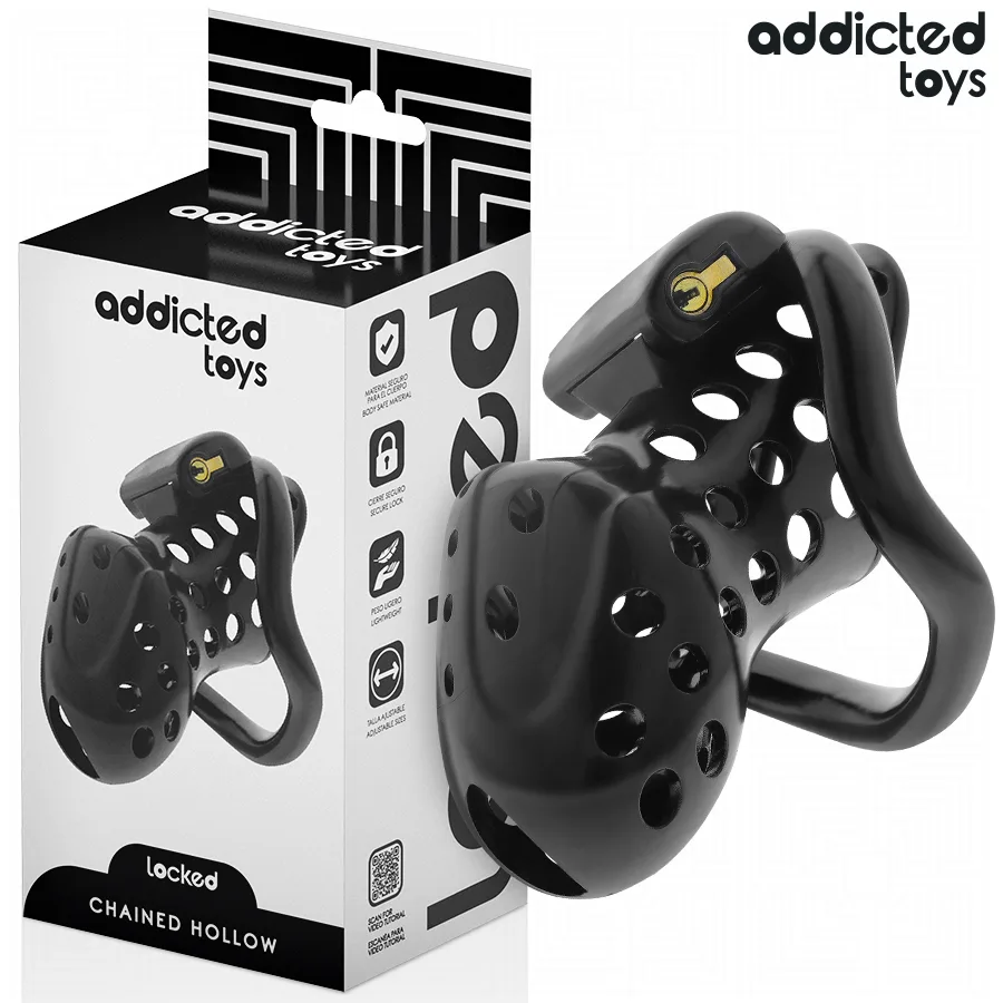 Addicted Toys Locked - Gaiola de Pénis Oco com Corrente 10,5 cm