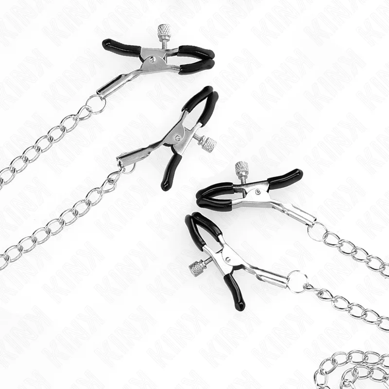 Kink - 4 Pinças de Bico e Clitóris Ajustáveis Prata