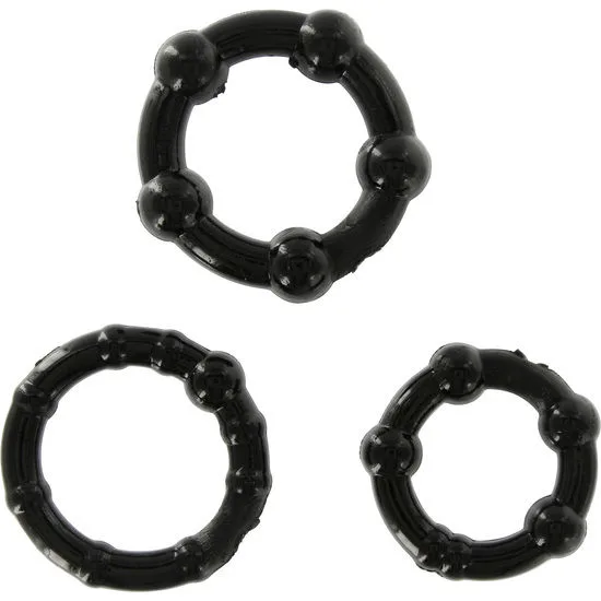 Seven Creations - Conjunto de Três Anéis de Pénis Pretos