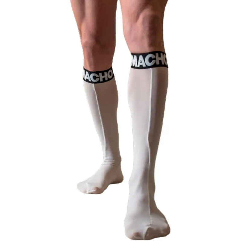 Macho - Meias Finas Tamanho Único Branco