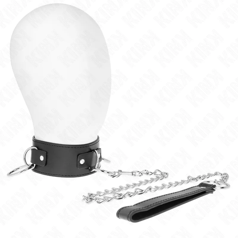 Kink - Colar com Trela 65 cm 3 Anéis Modelo 2 Ajustável 36-43 cm X 5 cm