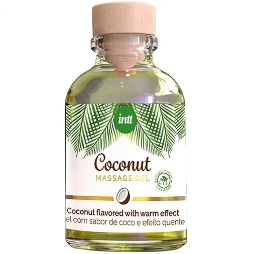 Intt - Gel de Massagem Vegano com Sabor de Coco e Efeito Aquecedor