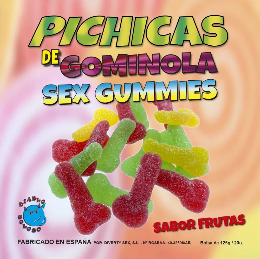 Gomas em Forma de Pénis Sabor a Fruta
