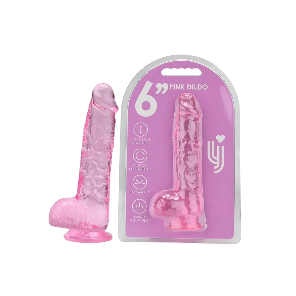 Loving Joy Dildo 6 Polegadas com Testículos Rosa
