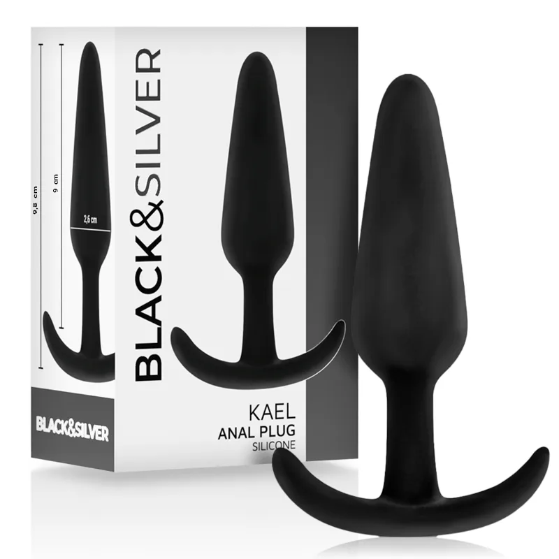 Preto&Silver - Plug Anal de Silicone Kael com Cabo Médio