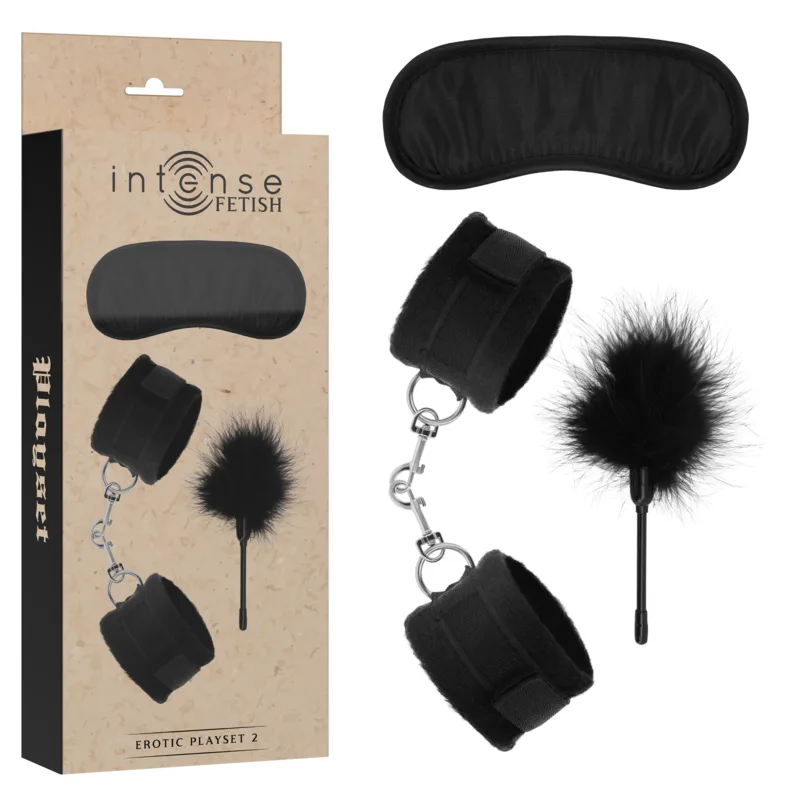Intense - Fetish Playset Erótico 2 com Algemas, Mscara Cega e Cócegas