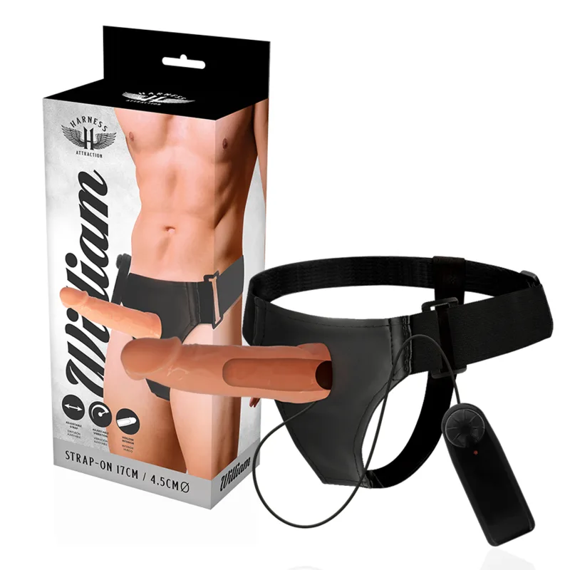 Harness Attraction - Willian Hollow Rnes com Vibrador 17 cm -o- 4,5 cm