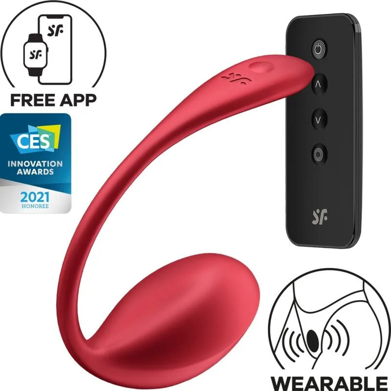 Satisfyer - Shiny Petal Estimulador de Controle Remoto G Point Vermelho Aplicativo Gratuito