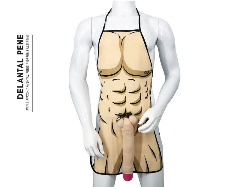 Diablo Picante - Avental de Pénis 3D Muscular e Ousado