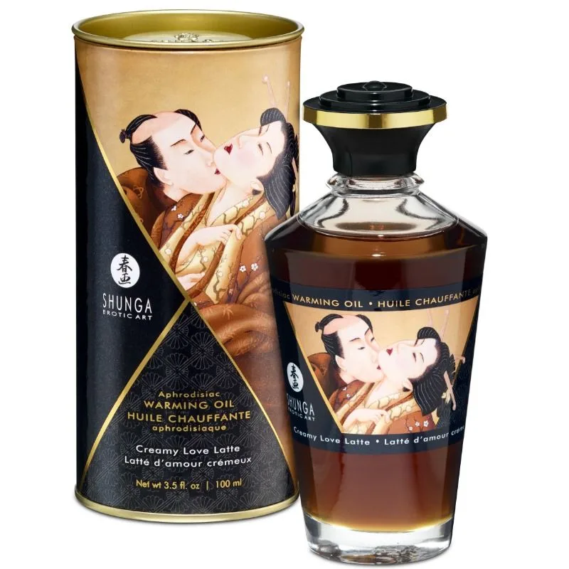 Shunga - Óleo de Massagem com Efeito de Calor Sabor Cremoso Love Latte 100 ml