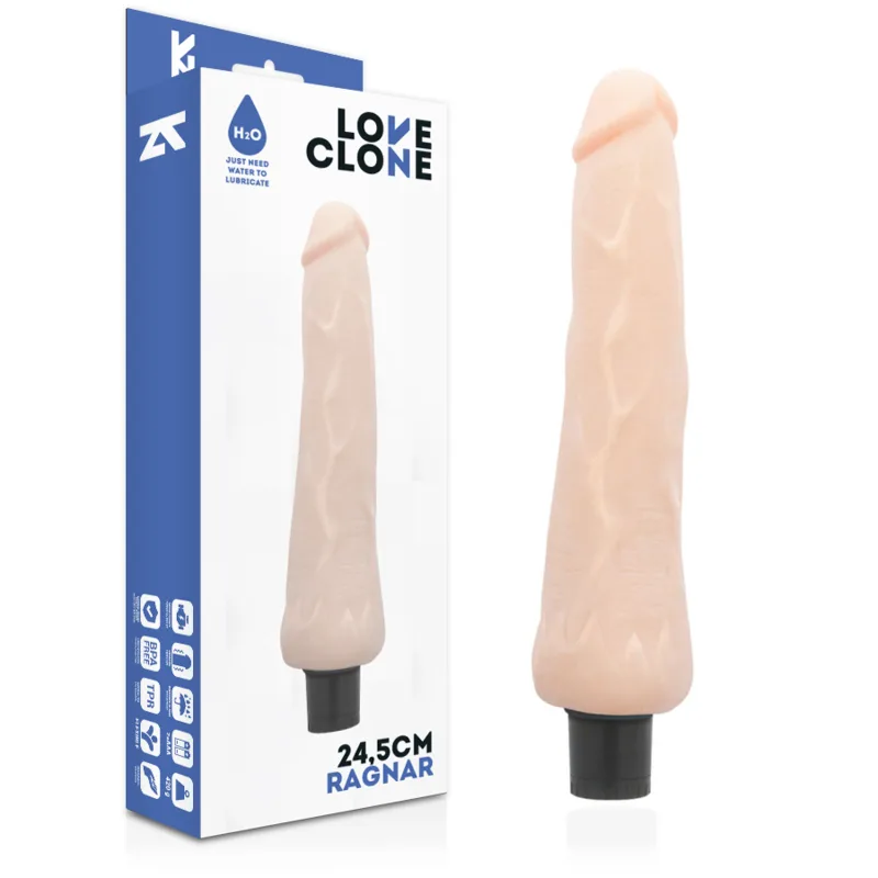 Loveclone - Vibrador Auto Lubrificante Ragnar 24,5 cm -o- 3,5 cm