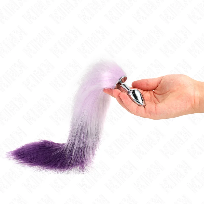 Kink - Anal Plug Size S 7 X 3 cm with Synthetic Tail 40 cm Purple