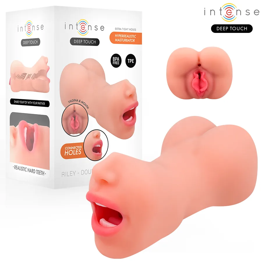 Intense Deep Touch - Masturbador Riley com Dupla Boca e Vagina