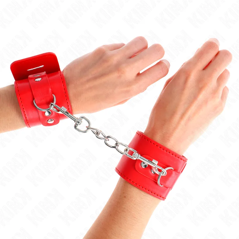 Kink - Punhos com Fecho de Cadeado Vermelho Ajustável 16-23 cm X 5,5 cm