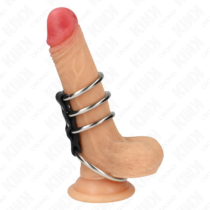 Kink - 4 Anéis de Metal de 3,7 cm a 5 cm Conectados por Couro