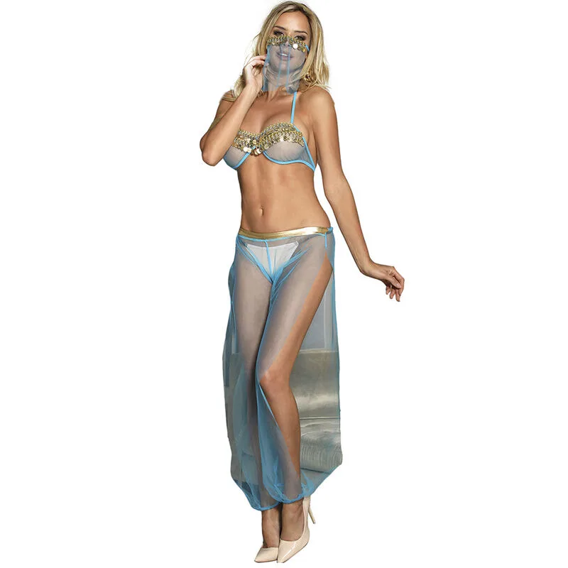 Subblime - Conjunto de Lingerie Azul Estilo India L/XL