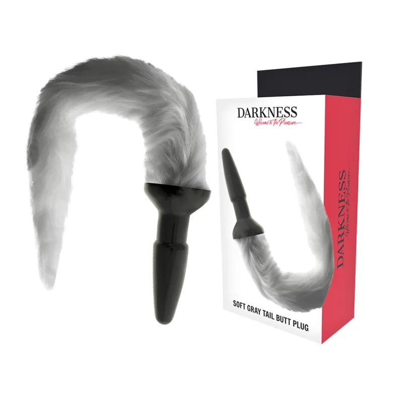 Darkness - Silicone Anal Plug with Gray Tail