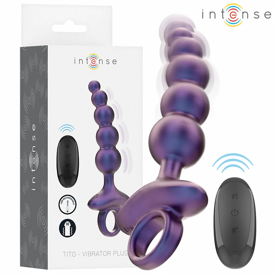 Intense - Tito Vibrador Anal Plug Modelo 3 Controle Remoto