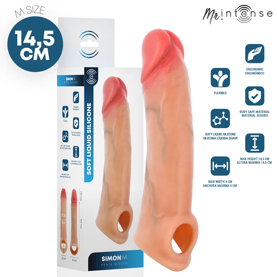 Mr Intense - Simon M Capa de Silicone para Pénis 14,5 cm -Ø- 4 cm