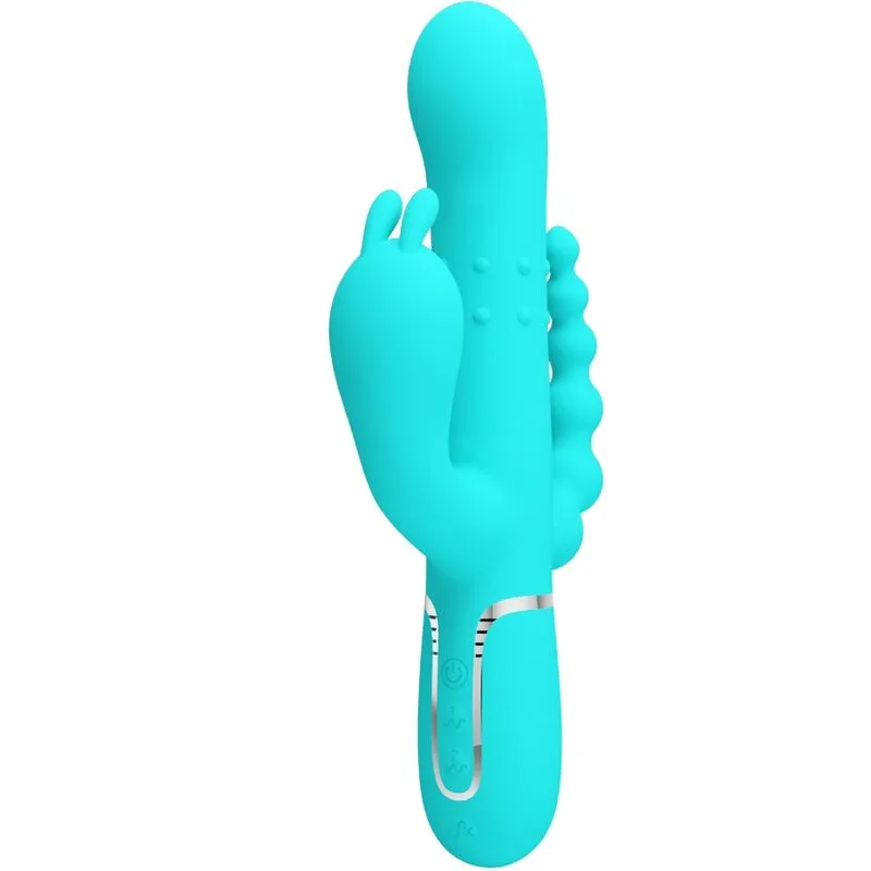 Pretty Love - Cammy 4 em 1 Multifuncional Tripple Rabbit Vibrador Azul