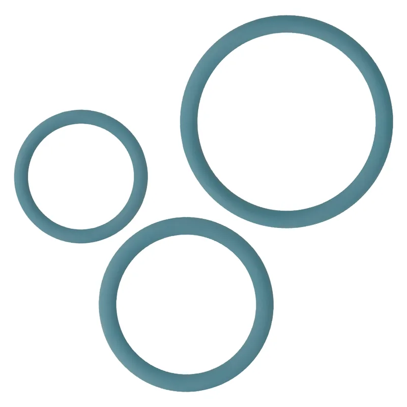 Ohmama - 3 Rings Set for Penis & Testicles - Blue