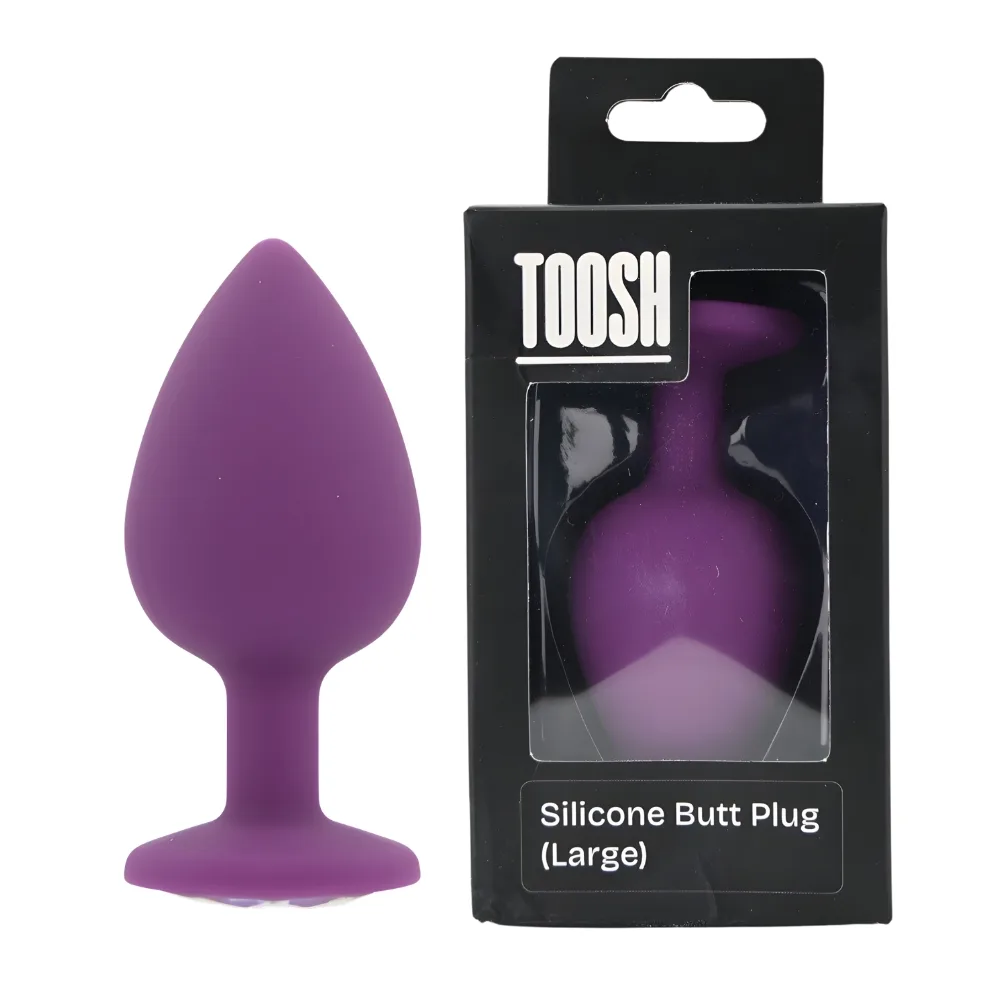 Toosh Plug Anal de Silicone Roxo Grande