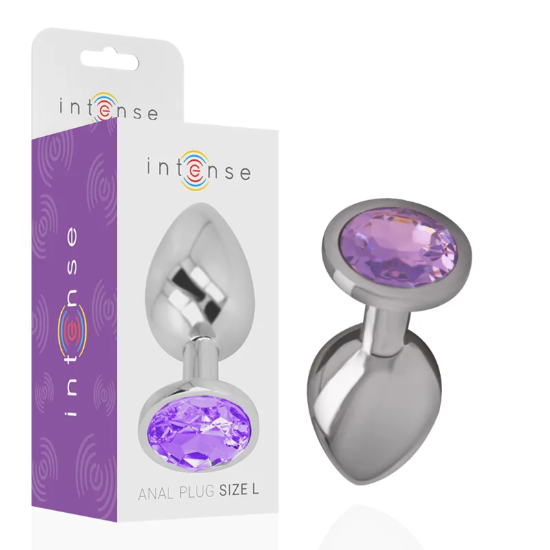 Intense - Plug Anal de Metal de Alumínio com Cristal Violeta Tamanho S