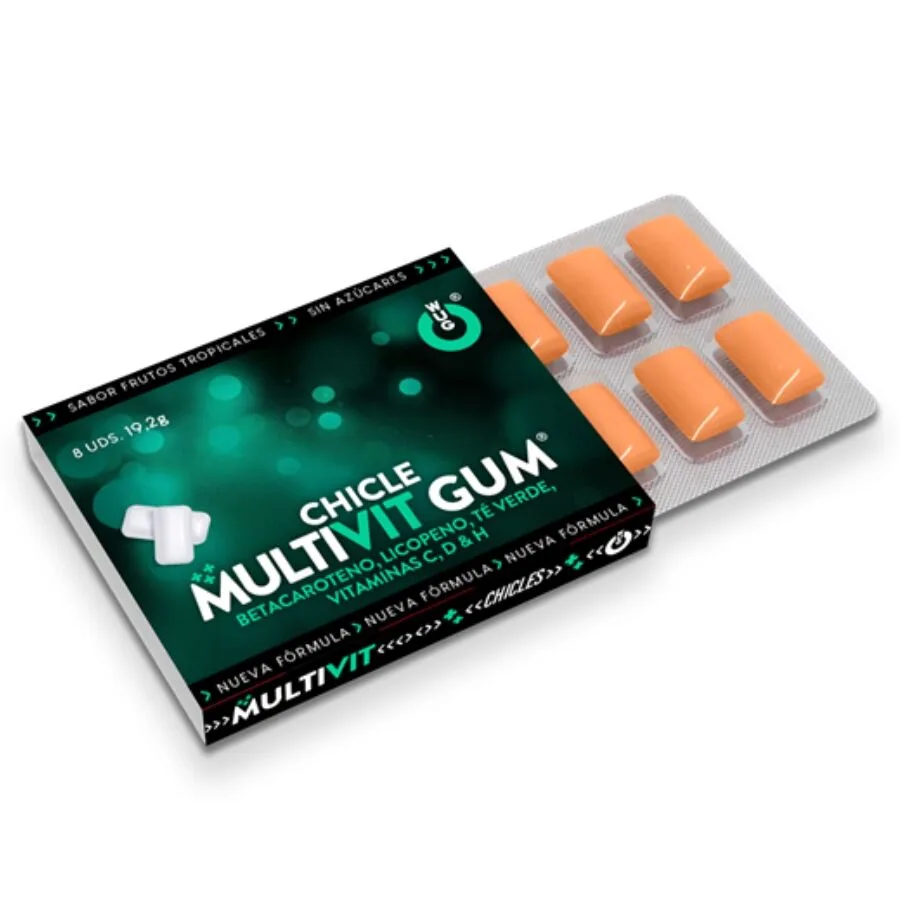 Wug Gum - Multivit Vitamin C, H, D, Beta-Carotene, Lycopene and Green Tea 1 X 8 Units