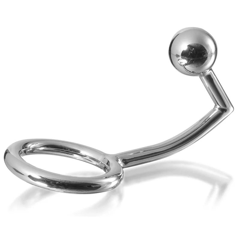 Metal Hard - Anel de Galo com Gancho Anal Intruso 45mm