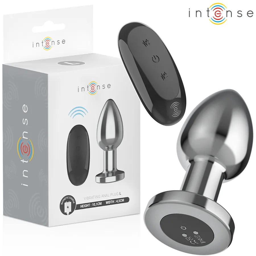 Intense - Plug Anal 10 Vibrações Metal com Controle Remoto L