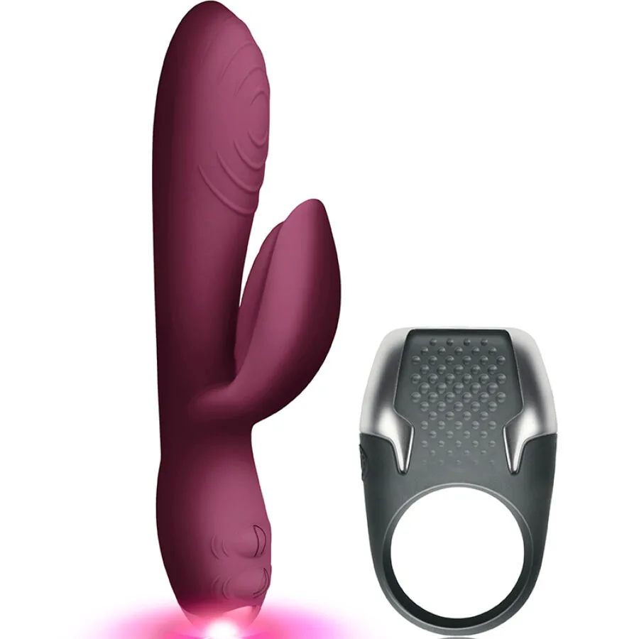 Climaximum - Kit Lamour Vibrador Coelho + Anel de Pénis de LED