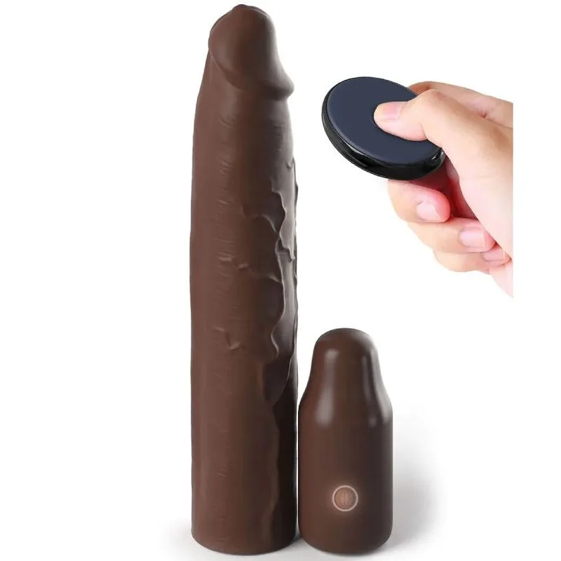 Fantasy X- Tensions - Pipedreams Sleeve 22.86 cm + 7.62 cm Plug Remote Brown