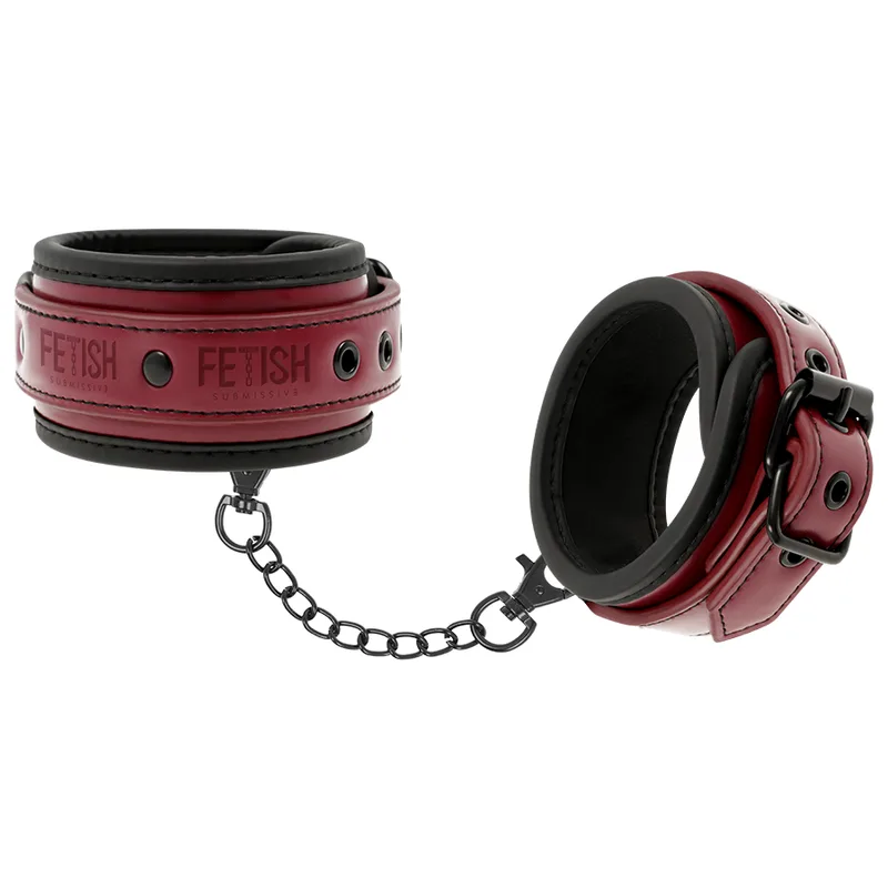 Fetish Submissive Dark Room - Algemas de Tornozelo de Couro Vegano com Forro de Neoprene