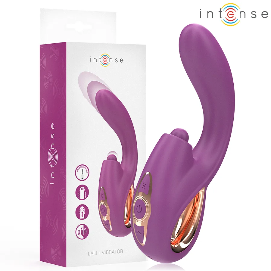 Intense - Lali Multifuncional Vibrador de Ponto G com Batida, Impulsão e Vibração Roxo