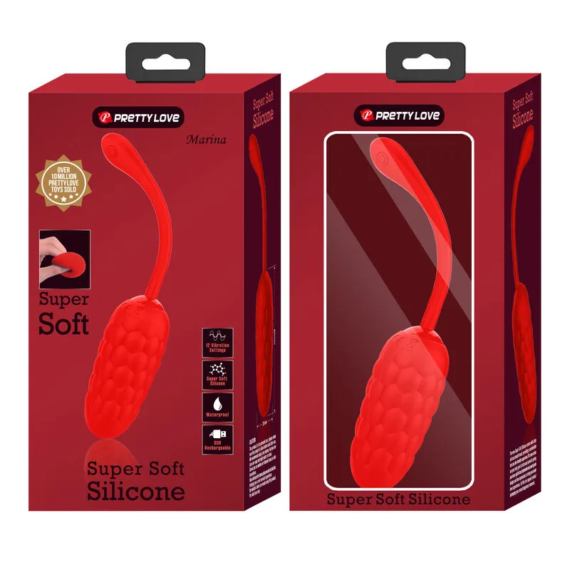 Pretty Love - Vibrating Egg with Red Rechargeable Marine Texture