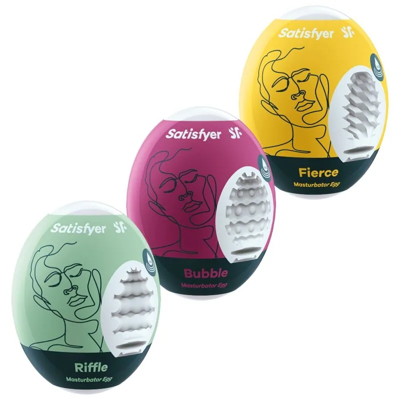 Satisfyer - 3 Ovos Masturbadores Riffle, Bubble & Fierce