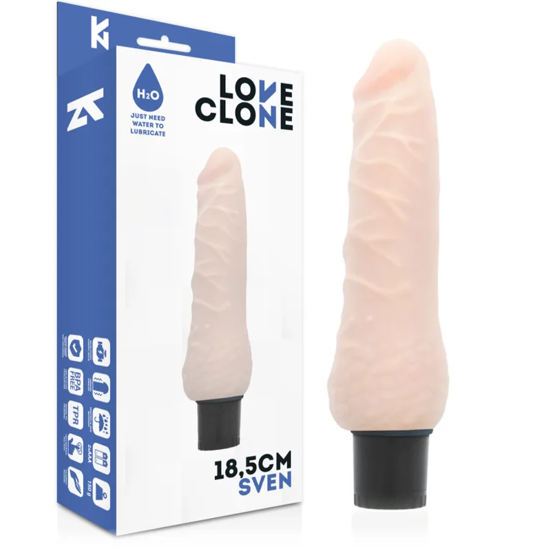 Loveclone - Vibrador Auto Lubrificante Sven 18,5 cm -o- 3,3 cm