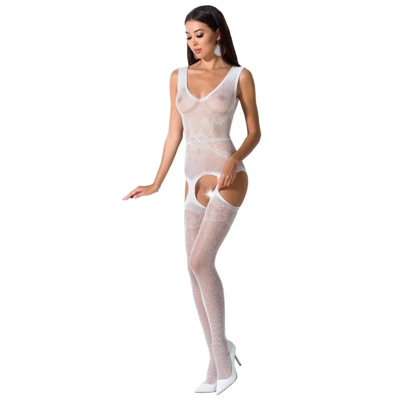 Passion - Woman Bs062 Bodystock Branco Tamanho Único