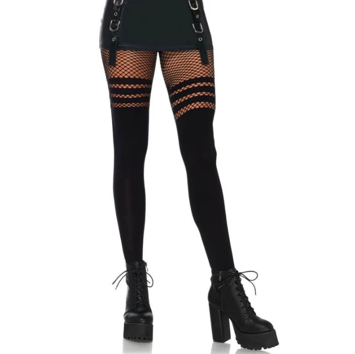 Leg Avenue - Pantyhouse com Listras Fisnhet