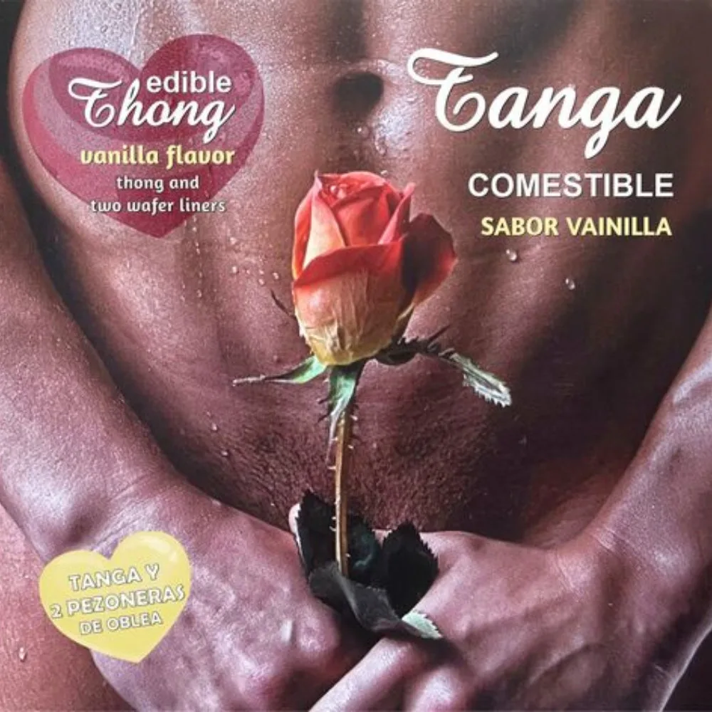 Tanga Comestível de Bolacha para Homem Sabor Baunilha