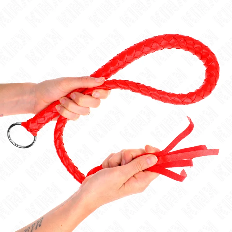Kink - Chicote de Serpente com Anel de Mão Vermelho 65 cm