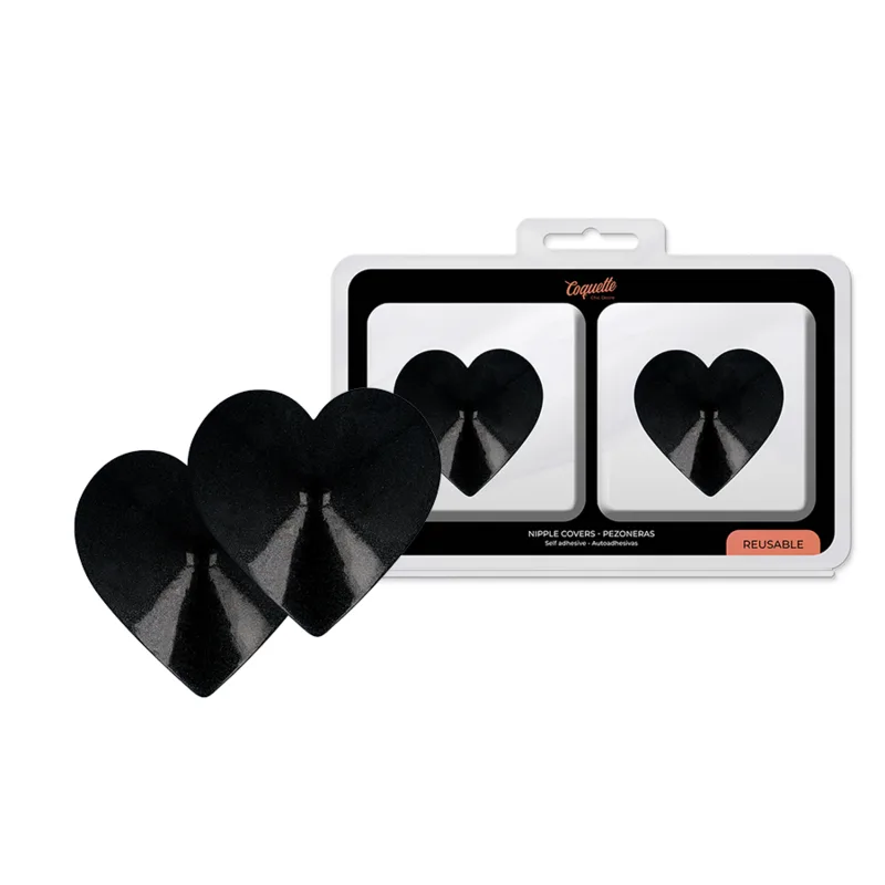 Coquette Chic Desire - Nipple Covers Black Hearts