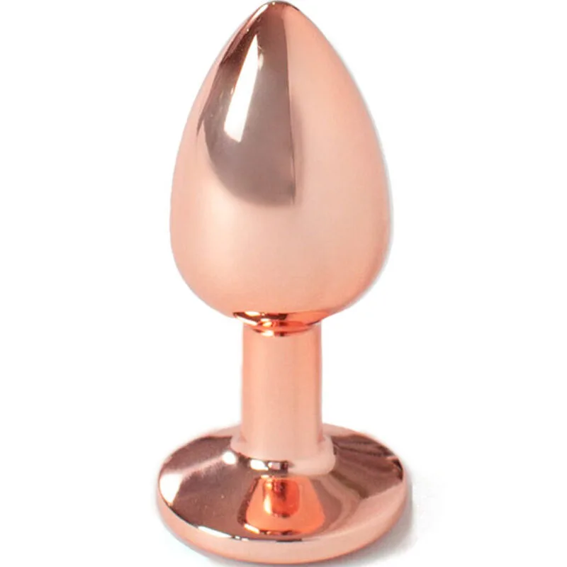 Secretplay - Plug Anal de Metal Ouro Rosa Tamanho Pequeno 7 cm
