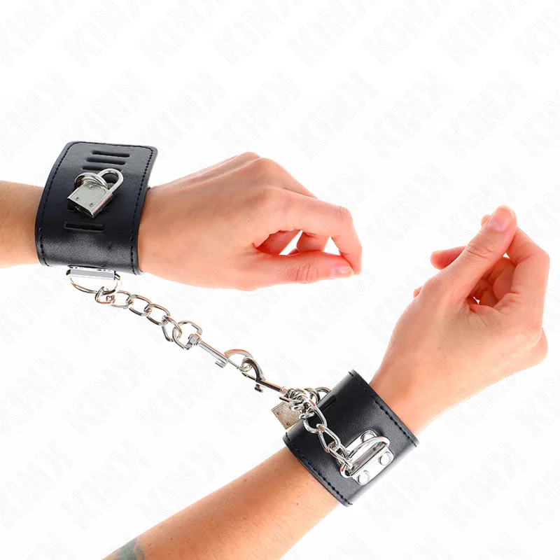 Kink - Pulso com Fecho de Cadeado Preto Ajustável 16-23 cm X 5,5 cm