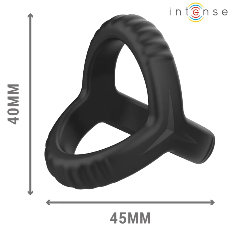 Intense - Carson Anel de Pénis Duplo de Silicone Preto Modelo 4