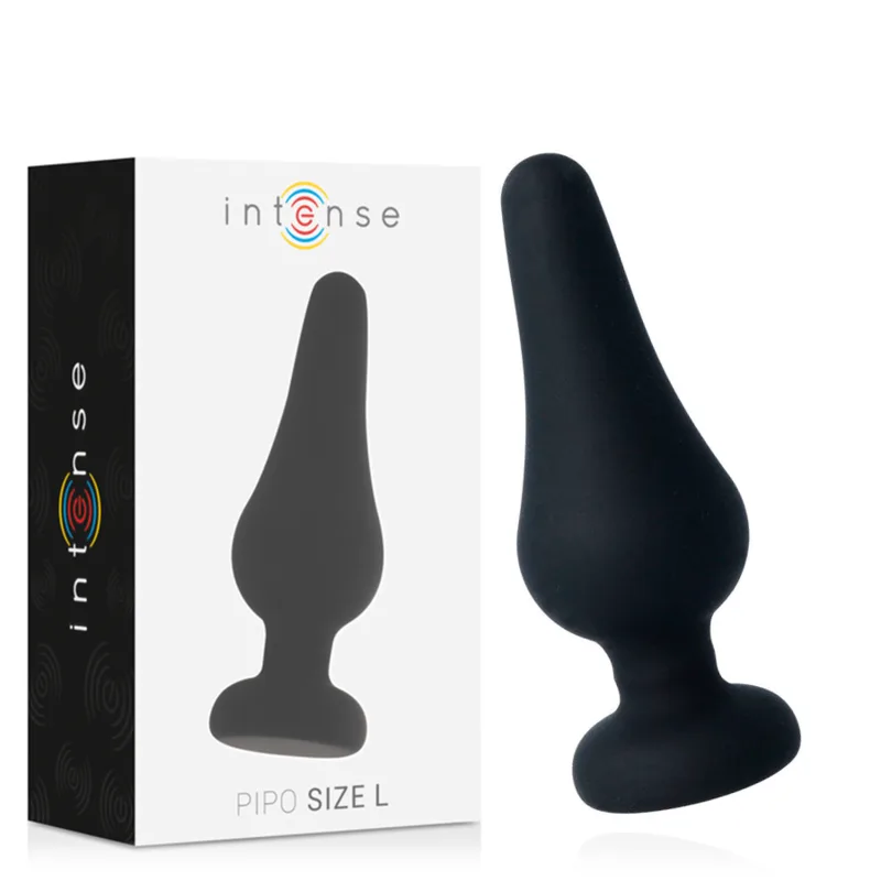 Intense - Plug Anal Pipo L Silicone Preto 13 cm
