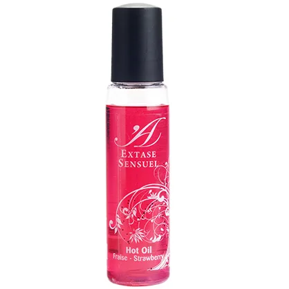 Extase Sensual - Óleo Estimulante de Morango Calor Viagem 35 ml